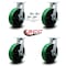 Service Caster 12 Inch Heavy Duty Green Poly on Cast Iron Caster Set with Brake and Swivel Lock SCC-KP92S1230-PUR-GB-SLB-BSL-4 - alternate 4